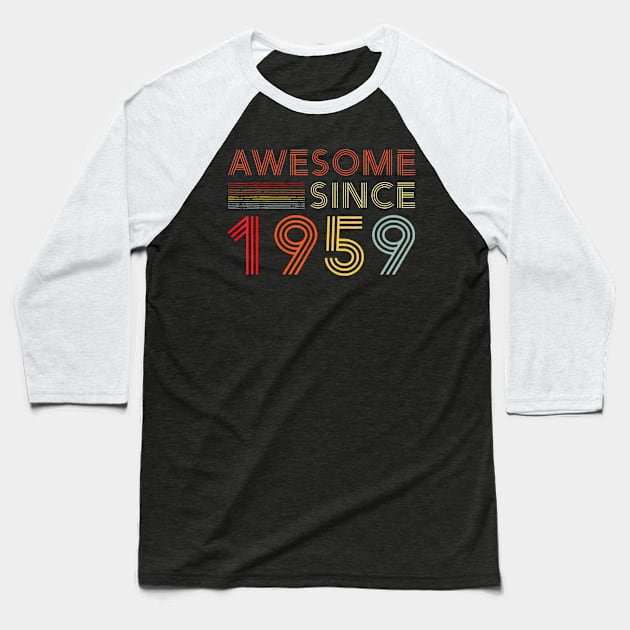 Turning Birthday Decorations Men 65th BDay 1959 Birthday Baseball T-Shirt by Saboia Alves